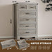 Tall 6-Drawer Dresser for Bedroom, Modern Wooden Chest of Drawers with Metal Handles, Anti-Tipping Design, Sturdy and Stable Storage Organizer for Living Room, Entryway, Home Office