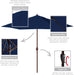 9' Rd Sunbrella Aluminum Patio Umbrella, Crank Lift, Auto Tilt, Bronze Pole, True Blue Fabric