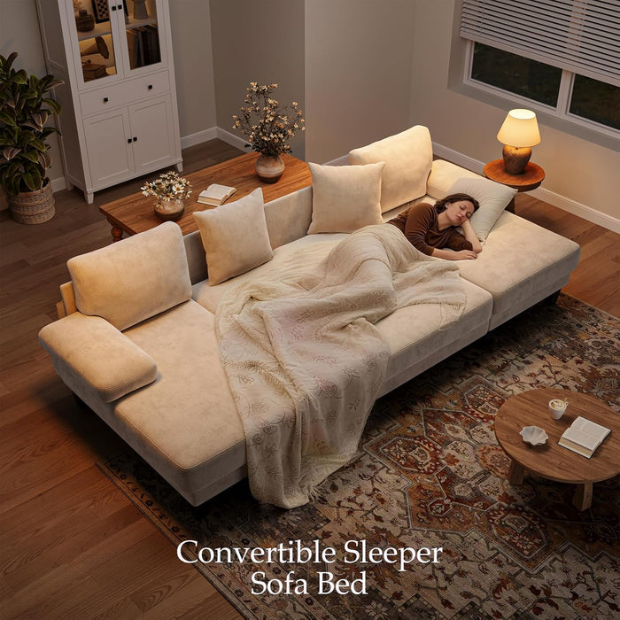 Sleeper Sofa Bed 112Inches PullOut LivingRoom Comfort