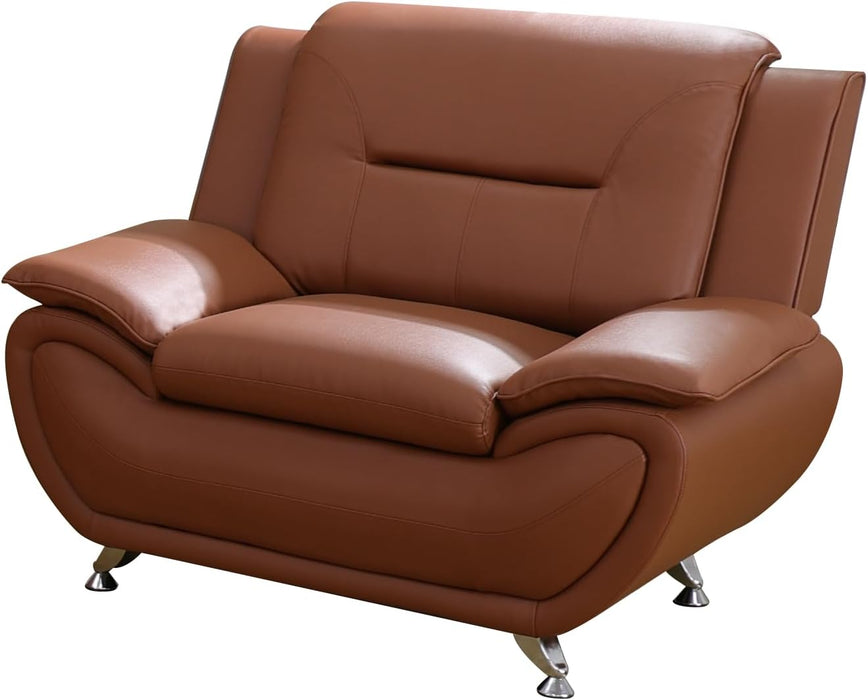 Leather Couches for Living Room, Living Room Couch Set, Sofa for Bedroom, Apartment, Living Room Furniture Sets (B-Leather Orange, Chair)