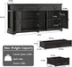 65" Large Sideboard Buffet Cabinet with Storage, Farmhouse Buffet Table Wine Coffee Bar Kitchen Storage Cabinet with 3 Drawers 4 Doors for Living Room, Kitchen, Dining Room, Black Oak