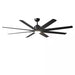 Kensgrove II 72 In. Smart Indoor/Outdoor Matte Black Ceiling Fan with Remote Included Powered by Hubspace