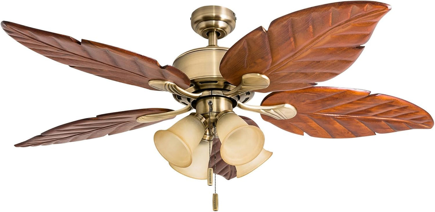 Exclusive 52 Inch Aged Brass Reversible Ceiling Fan