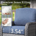 6-Piece Wicker Patio Conversation Set, Beige, 6 Seats