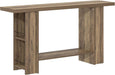 53 Inch Long Entryway Table, 2-Tier Wood Console Table with Storage Side Shelves, Farmhouse Sofa Table for Living Room, Narrow Hallway Foyer Table behind Couch for Home Decor, Rustic Oak