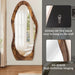 Full Length Mirror Wood Framed Full Body Mirror Wavy Retro Brown
