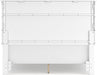 Signature Design by Ashley Fortman Transitional Queen Panel Bed with Tapered Feet, Foundation or Box Spring Needed, White