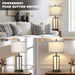 27Inch Tall Bedside Table Lamps with Charging Ports for Living Room,Traditional Lamp with Night Light for Bedroom Nightstand,Single Bronze