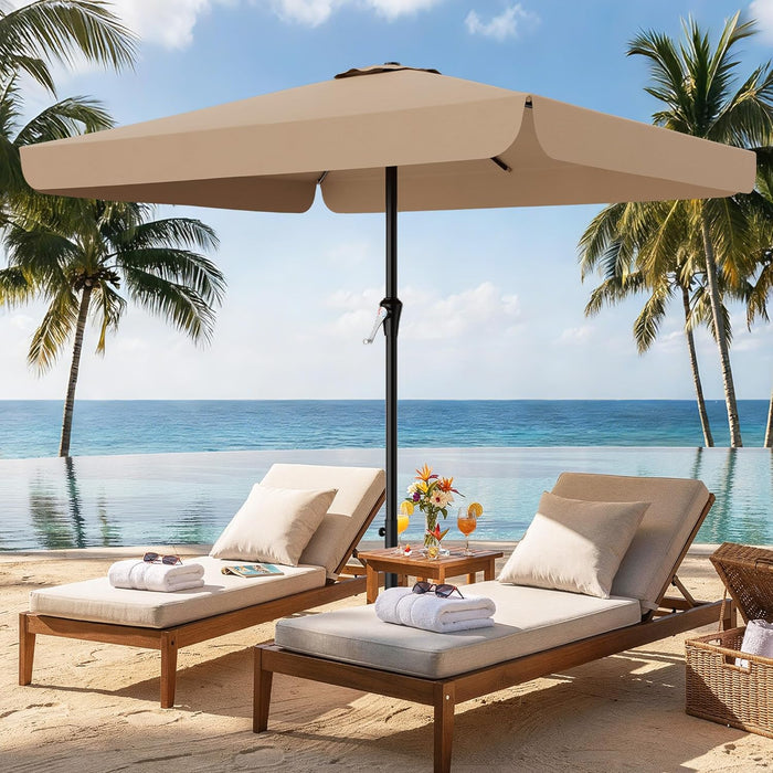 8 foot rectangular patio umbrella Formosa Covers 10 ft Cantilever Supported Bar Rib Replacement Canopy RED one_size Holds approximately 120 lbs of wet sand for foundational stability Aynova 8 ft. x 8