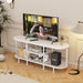 TV Stand for Entertainment Center - TV Stands Table for Living Room - Small TV Console Table for Bedroom - Metal Television Stand with Storage Shelf - White