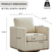 Beige Upholstered Swivel Armchair 360 Degree Chair
