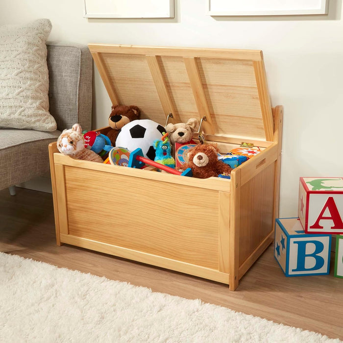 Blonde PremiumWood Toy Chest With GenerousStorageCapacity