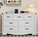 7-Drawer Dresser for Bedroom, Modern Wooden Chest of Drawers with Metal Handles, Anti-Tipping Design, Sturdy and Stable Storage Organizer for Living Room, Entryway, Home Office