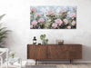 Flower Wall Art Canvas Art Wall Decor, Floral Painting Textured Picture Living Room Pink Rose Artwork Large Framed for Bedroom Kitchen Dining Room Home Office Decor 40"X20"