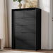 Black 6 Drawer Dresser for Bedroom, 47.4" Tall Chest of Drawers