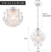 Modern Mini Chandelier,White Retro Crystal Light Fixtures Ceiling Mount 1 Light Small Crystal Chandeliers for Bedroom Elegant Hanging Lighting for Girls Room Dining Room Closet Kitchen Island
