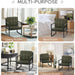 Green Full Grain Leather Upholstered Accent Armchairs