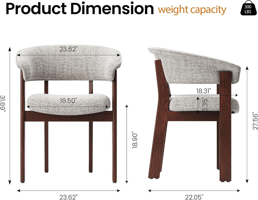 Fully Assembled Upholstered Dining Chair, Solid Red Oak Wood Kitchen Side Chair, No Assembly Required Modern Farmhouse Dining Room Accent Seating, Single Pack,Set of 1