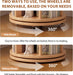 6 Tier Solid Wood Rotating Bookshelf Tower on Wheels, Natural