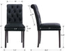 Dining Chairs Set of 4 Mid Century Modern Living Room Chairs with Button Tufted High Back Velvet Armless Chair Comfy Upholstered Side Chairs for Kitchen/Restaurant/Bedroom, Black