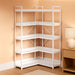 White Five Tier Corner Bookshelf Durable Construction
