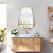 26X20 Inch Bathroom Mirror with Shelf, Irregular Hexagonal Metal Wall Mirrors with Hooks, Bathroom Vanity Mirror Farmhouse, Wall Mounted Mirror Decor for Living Room Bedroom Entryway (Gold)