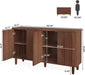 Buffet Cabinet Sideboard with Storage, Modern Storage Cabinet Sideboard Buffet Table with Doors for Living Room Kitchen Dining Room (Brown)