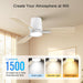 Ceiling Fans with Lights,42 Inch,Quiet Reversible Motor,Easy to Install,6 Speeds,3Cct,Timer, White Modern Ceiling Fan for Living Room, Bedroom, Kitchen, Dining Room, Office