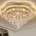 24Inch Gold LuxCrystalLED Remote Flush Mount Light