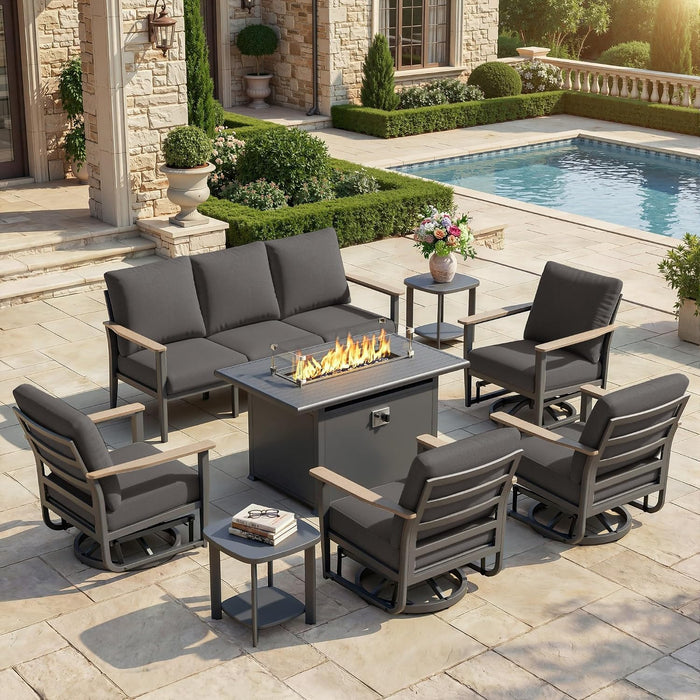 Aluminum Outdoor Patio Furniture Set with 5.1-Inch Cushions