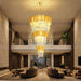 Gold Oversized Crystal Chandelier For High Ceilings
