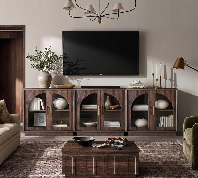 31.5" Sideboard Buffet Cabinet with Arched Glass Doors