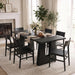 63" Dining Table for 4-6 People, Modern Kitchen Table, Black