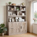 LightBrown Executive Bookshelf Printer Stand With Outlet