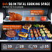 6 Burner Propane Gas Grill, 60,000 BTU Outdoor BBQ Grill with Cast Iron Cooking Grates, Stainless Steel Warming Rack, Built-In Thermometer, Electronic Ignition, Side Shelves, Storage Cabinet