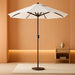 9FT Outdoor Patio Umbrella,Market Table Umbrella with 8 Fiberglass Ribs, Pool Umbrella with Tilt and Crank, UV Protection Lightweight & Wind-Resistant for Lawn, Garden, Deck and Backyard, Cream White