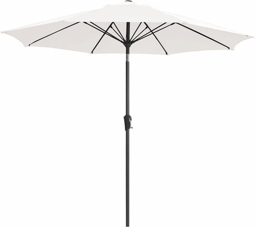 9FT Outdoor Patio Umbrella,Market Table Umbrella with 8 Fiberglass Ribs, Pool Umbrella with Tilt and Crank, UV Protection Lightweight & Wind-Resistant for Lawn, Garden, Deck and Backyard, Cream White