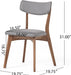 Chazz Mid-Century Frame Dining Chairs (Set of 2), 2-Pcs Set, Dark Grey/Natural Walnut Finish