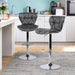 Bar Stools, Stylish Adjustable PU Leather Swivel Barstools, Counter Height Bar Chair Set of 2 with Foma Padded for Home Kitchen, Grey