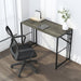40 Inch Folding Desk, Writing Gaming Computer Camping Desk, No Assembly Required Home Office Table, Black Oak