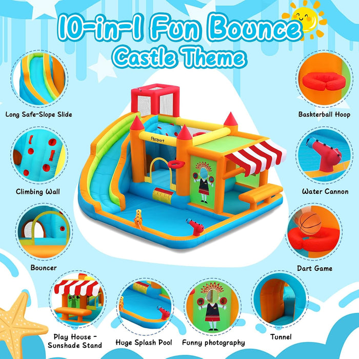 Inflatable Bounce House Water Slide 620W TurboBlower