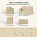 136Inch Modular LShaped Sectional Sofa BeigeBoucle