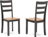 Gesthaven Solid Wood Frame Dining Chair, Set of 2, Natural/Brown