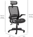 Ergonomic High-Back Desk Chair, Comfortable Flip-Up Armrests, Contoured Mesh Seat, Swivel, Black, 25.5"D X 26.25"W X 49.25"H