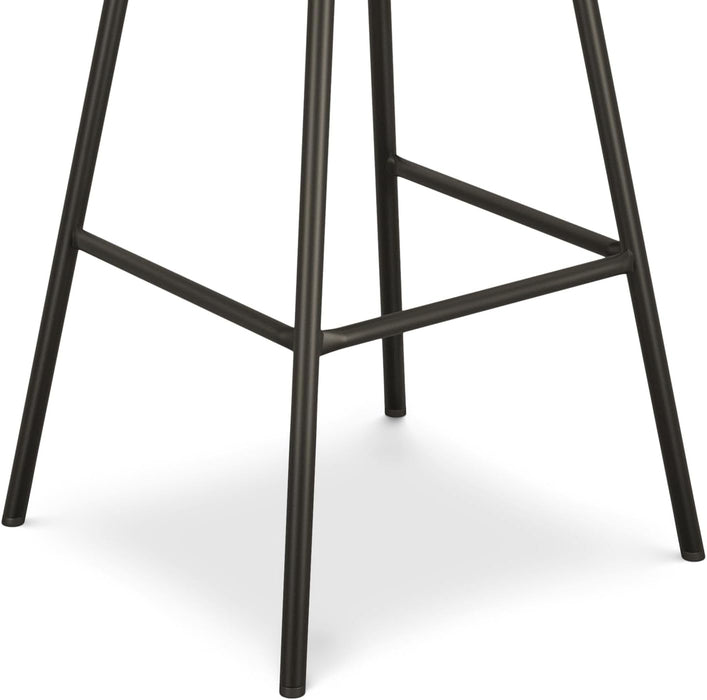 Giselle Swivel Bar Stools (Set of 2) - 29 Inch Seat Height Upholstered Metal Chairs in Light Grey Polyester Linen, Contemporary Seating for Kitchen or Bar with Cushioned Seat and Back