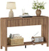 Console Sofa Table for Entryway, Wood Foyer Tables for Living Room, Farmhouse Couch Table Behinde Sofa with 2 Drawers for Hallway Storage (47.2 Inch, Walnut)