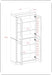 Solid Wood Bookcase - 6-Tier Bookshelf, 71.5” H X 32” W - Navy Blue, Clear Glass Doors & Storage Cabinet, Tall Bookcase for Living Room, 100% Renewable Eco-Friendly Wood, Made in Brazil