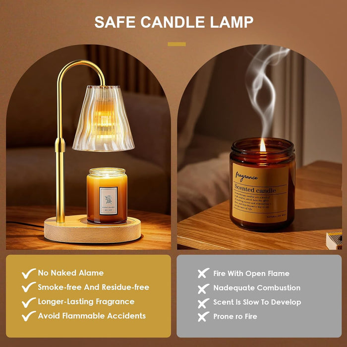 Candle Warmer Lamp with Timer Dimmer, Birthday Gifts for Women Mom Friend Sister, House Warming Gifts New Home Decor, Office Apartment Dorm Room Wax Melt Warmer for Jar Candles with 2 Bulbs