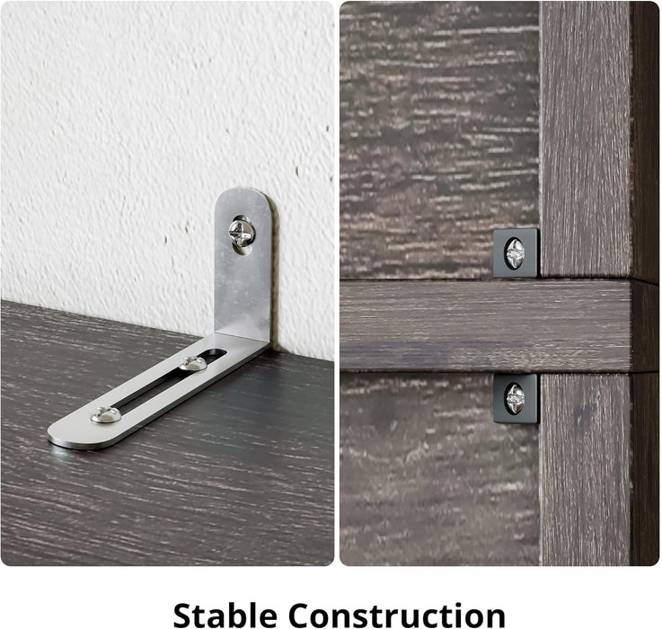 Bookcase with Doors, Tall Bookshelf with Storage, Bookshelves and Bookcases with 8 Open Cubes for Living Room, Bedroom, Office