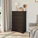 Espresso 5-Drawer Chest with Wide Top